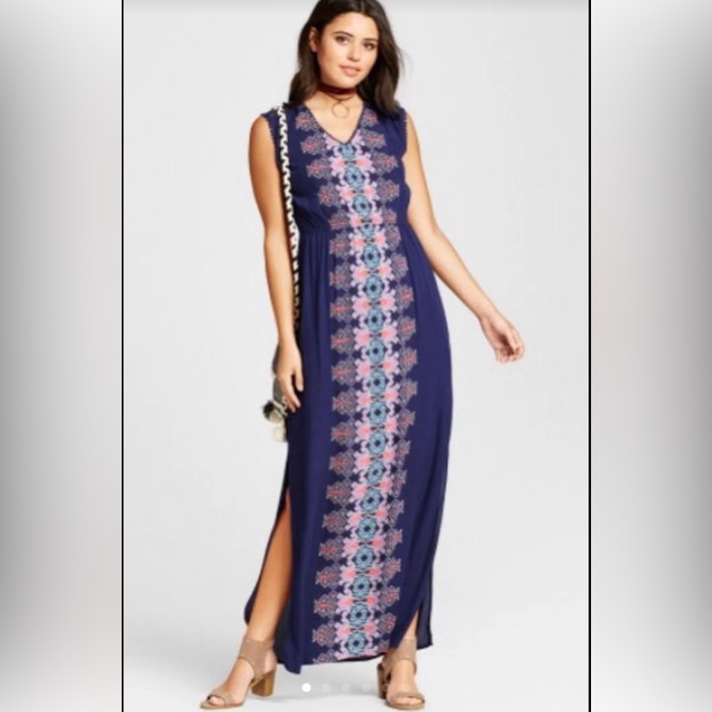 Tribal Embroidered Maxi Dress